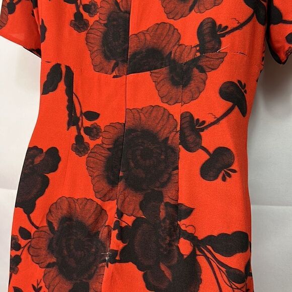 ASOS keyhole black and burnt orange flutter sleeve dress size 6 - Picture 11 of 15